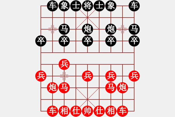 象棋棋譜圖片：2021.4.1.5博雅象棋五分鐘中級(jí)先勝仙人指路對(duì)右中炮 - 步數(shù)：10 