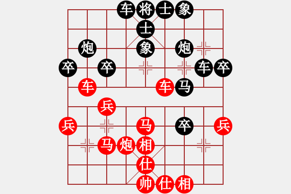 象棋棋譜圖片：32--1---紅先勝--雙車馬單炮三兵--炮六進四 - 步數(shù)：0 