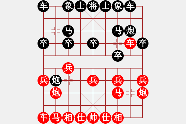 象棋棋谱图片：下山王(日帅)-和-萤火虫(日帅) - 步数：10 