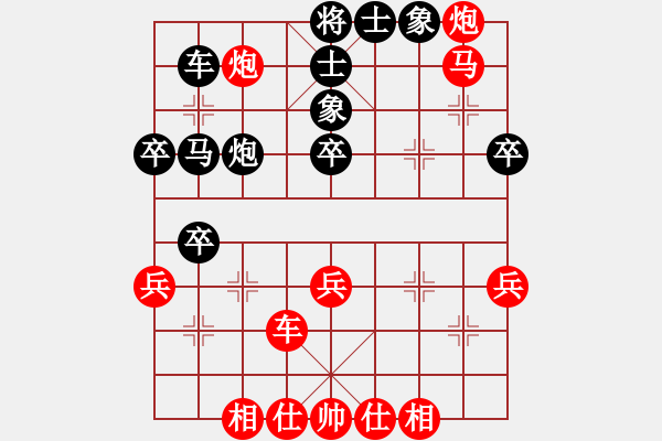 象棋棋谱图片：中炮直车巡河炮对屏风马 - 步数：40 