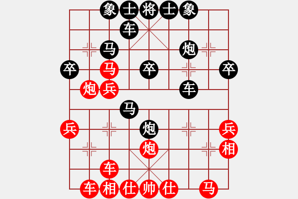 象棋棋譜圖片：陜北酒狼(8段)-勝-魔刀轉(zhuǎn)世(9段)中炮對(duì)左三步虎轉(zhuǎn)列炮 紅左直車 - 步數(shù)：30 