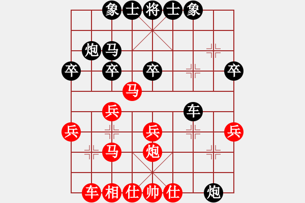 象棋棋譜圖片：中炮過河車互進(jìn)七兵對(duì)左馬盤河 朱廷富 負(fù) 江油市 侯勇 - 步數(shù)：30 