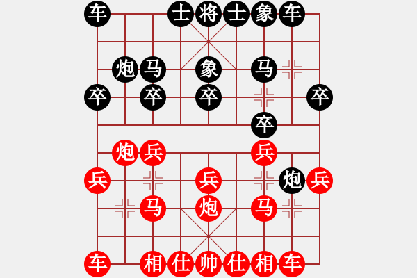 象棋棋譜圖片：C80先二 中炮巡河炮對屏風馬解拆 - 步數(shù)：13 