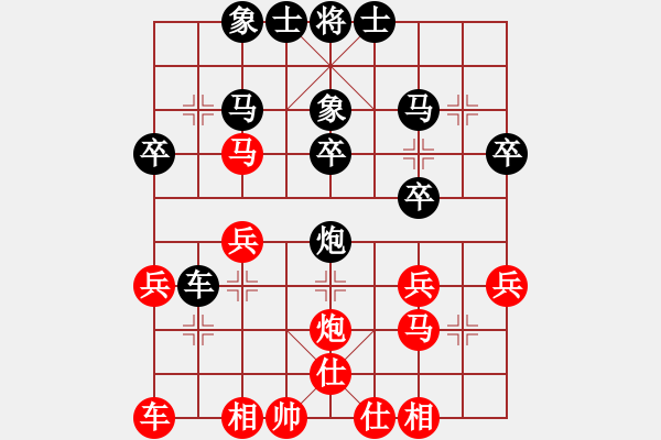 象棋棋譜圖片：2022.8.12.2五分鐘后勝五六炮互進(jìn)七兵對(duì)雙炮過(guò)河 - 步數(shù)：30 