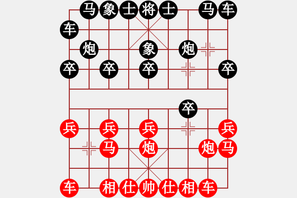 象棋棋谱图片：六加一(9段)-负-青城石蜜(日帅) - 步数：10 