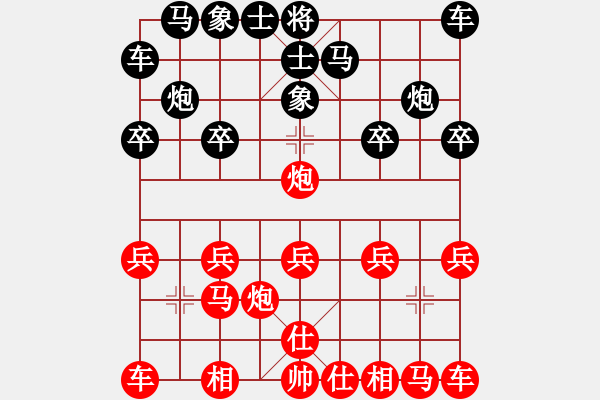 象棋棋譜圖片：11459局 A50-仕角炮局-旋九專雙核-傻瓜 紅先勝 小蟲引擎24層 - 步數(shù)：10 