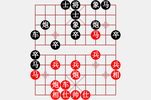 象棋棋譜圖片：五七炮三兵對(duì)屏風(fēng)馬 - 步數(shù)：28 