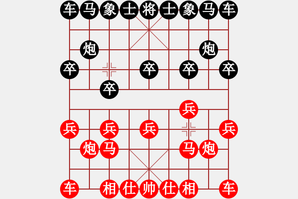 象棋棋譜圖片：讓三先：屏風馬進兵局 - 步數(shù)：0 