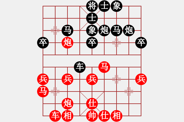 象棋棋譜圖片：潯陽一小卒(電神)-和-新疆棋王(北斗) - 步數(shù)：30 