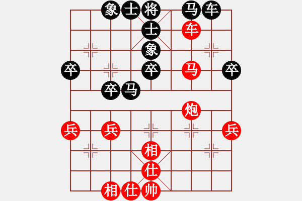 象棋棋谱图片：黑龙江省 张弘 胜 中国石油体育协会 裴建新 - 步数：40 