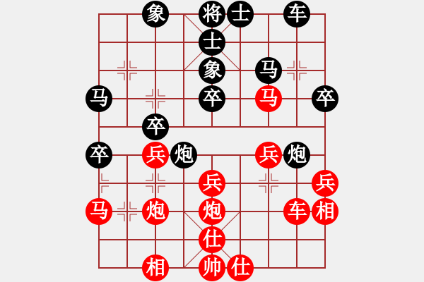 象棋棋谱图片：鑫福网吧(6段)-和-笨鸟飞狒狒(7段) - 步数：40 