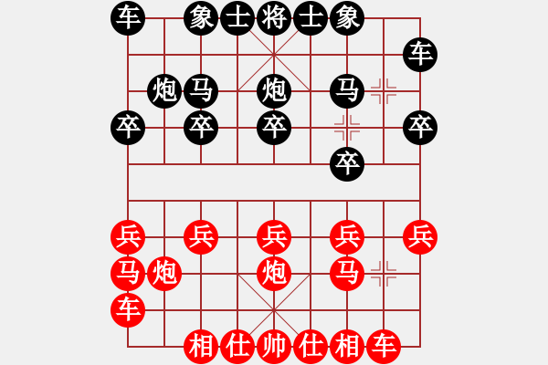 象棋棋譜圖片：順炮直車對(duì)緩開(kāi)車紅邊馬（馬八進(jìn)九） 邊鋒(8段)-負(fù)-弱水三千深(2段) - 步數(shù)：10 