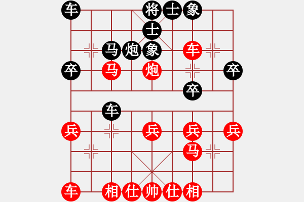 象棋棋譜圖片：順炮直車(chē)對(duì)緩開(kāi)車(chē) 執(zhí)紅輸了 - 步數(shù)：30 