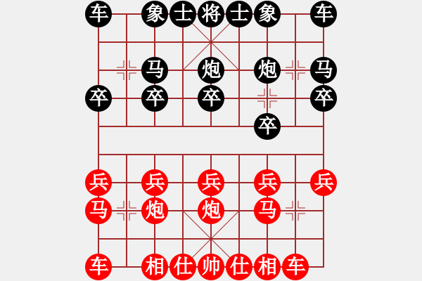 象棋棋譜圖片：中炮對列炮 - 步數(shù)：10 