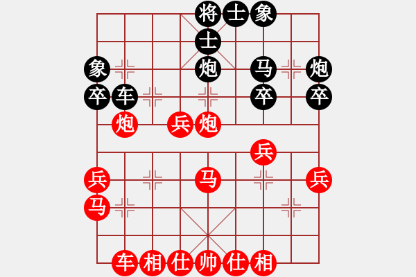 象棋棋譜圖片：2022.11.2.1y五分鐘先勝中炮進(jìn)三兵對(duì)屏風(fēng)馬進(jìn)3卒 - 步數(shù)：30 