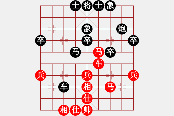 象棋棋譜圖片：JDO中炮進(jìn)七兵正馬巡河車(chē)平右肋對(duì)屏風(fēng)馬右炮巡河外肋馬右象 - 步數(shù)：40 