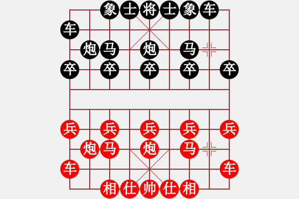 象棋棋譜圖片：順炮橫車對(duì)直車（雙方正馬）之二【殺五子 - 步數(shù)：10 