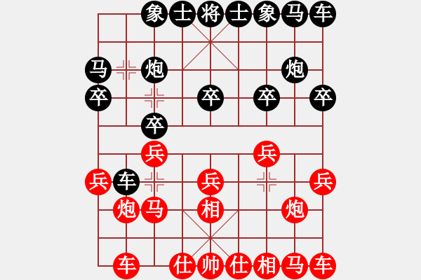 象棋棋譜圖片：中局糾纏，對(duì)方不出車，趁機(jī)得子勝 - 步數(shù)：10 