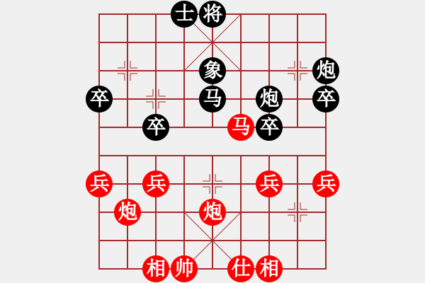 象棋棋譜圖片：《中炮直車(chē)盤(pán)頭馬對(duì)屏風(fēng)馬》C.1.3.高車(chē)保馬　紅起左橫車(chē) - 步數(shù)：40 