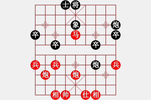 象棋棋譜圖片：《中炮直車(chē)盤(pán)頭馬對(duì)屏風(fēng)馬》C.1.3.高車(chē)保馬　紅起左橫車(chē) - 步數(shù)：43 