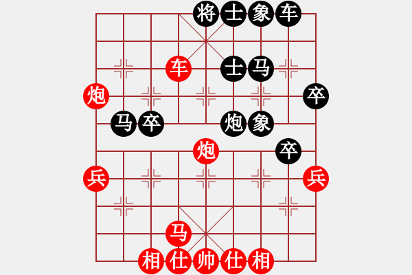 象棋棋譜圖片：屠景明 中炮盤(pán)頭馬對(duì)屏風(fēng)馬 直車(chē)篇 第二部分夾馬炮對(duì)進(jìn)卒類(lèi) 第十六局 過(guò)河車(chē)吃卒對(duì)飛象 - 步數(shù)：50 