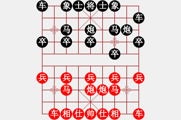 象棋棋譜圖片：起馬應(yīng)仕角炮（黑勝） - 步數(shù)：10 