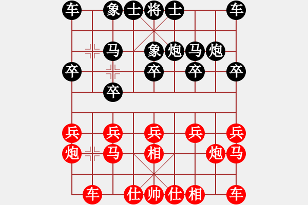 象棋棋譜圖片：-  佳佳象棋  -   長安棋社萬(3段) vs 天馬橫空(6段) 判 為 和 局 > - 步數(shù)：10 