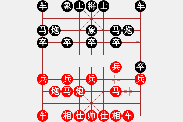 象棋棋譜圖片：過宮炮之雙打突破：偏鋒炮王[紅] -VS- changkong0007[黑] - 步數(shù)：10 