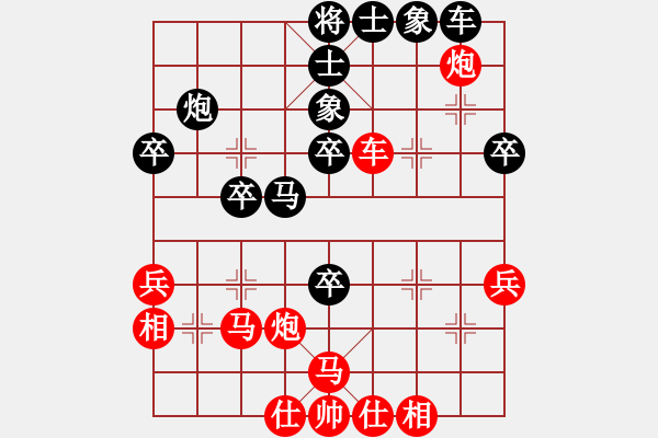 象棋棋譜圖片：象棋爭鋒[紅] -VS- 東北人[黑] - 步數(shù)：40 