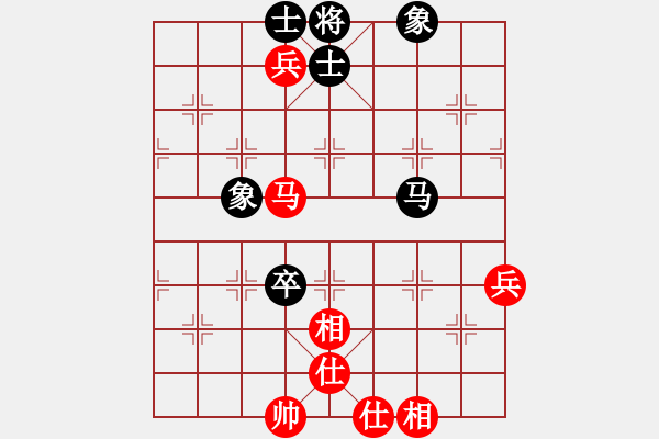 象棋棋譜圖片：李探花(玉泉)-和-eedzp(玉泉)五七炮互進(jìn)三兵對(duì)屏風(fēng)馬邊卒右馬外盤河 紅左橫車 - 步數(shù)：90 