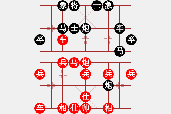 象棋棋譜圖片：肋車被打 超時(shí)告負(fù)：騰訊 QQ 象棋對(duì)局 - 步數(shù)：31 