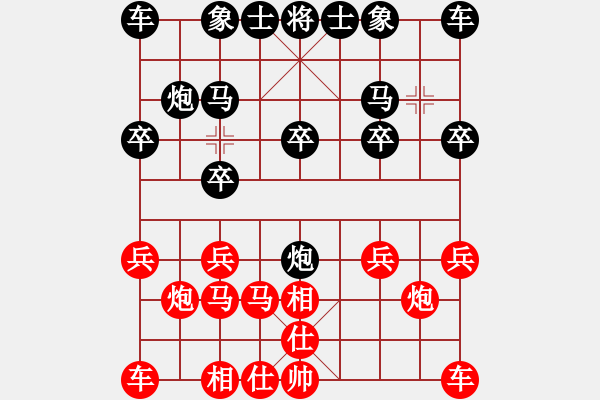 象棋棋譜圖片：棋牌霸主[紅] -VS- 大腦不好用[黑] - 步數(shù)：10 