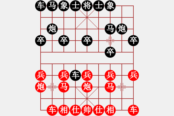 象棋棋谱图片：hemin8711[红] -VS- ≯奋斗人生≮[黑] - 步数：10 