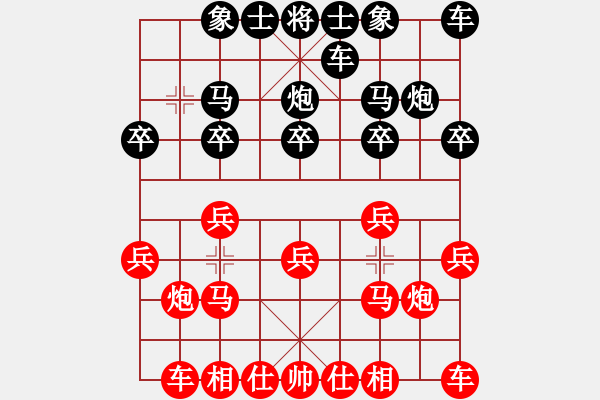 象棋棋谱图片：亮亮[1142360550] -VS- 横才俊儒[292832991] - 步数：10 