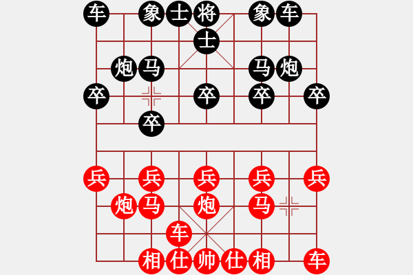 象棋棋譜圖片：中炮 對 屏風(fēng)馬 - 步數(shù)：10 