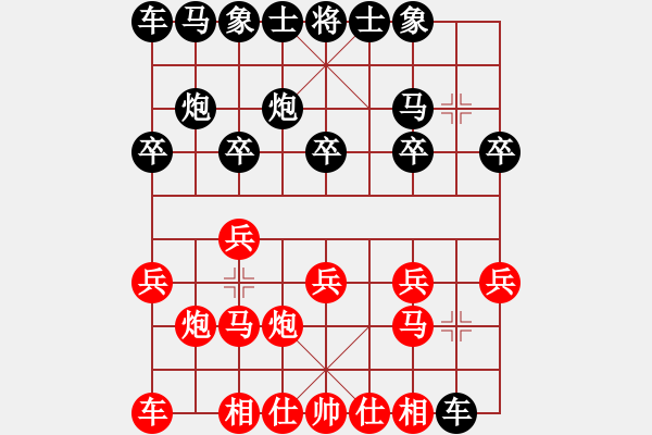 象棋棋譜圖片：老黃[紅] -VS- 軍旗王子[黑] - 步數(shù)：10 