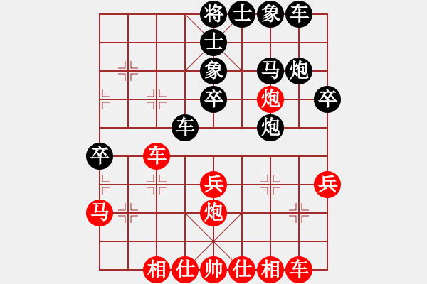 象棋棋譜圖片：中炮對(duì)屏風(fēng)馬(我先勝Q(mào)Q業(yè)四棋手) - 步數(shù)：30 