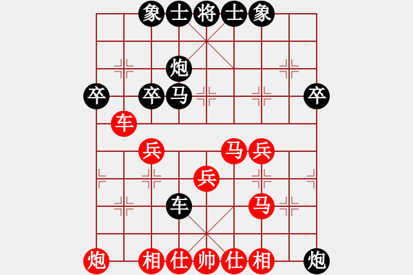 象棋棋譜圖片：順炮直車(chē)對(duì)緩開(kāi)車(chē) 黑邊炮     品棋笑俠(7段)-負(fù)-齊魯三號(hào)(5段) - 步數(shù)：40 