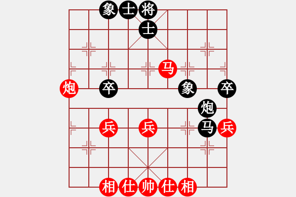 象棋棋譜圖片：葬心紅勝王應(yīng)征【五六炮左邊馬對(duì)屏風(fēng)馬】｛注｝ - 步數(shù)：50 