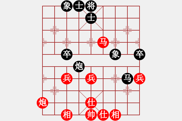 象棋棋譜圖片：葬心紅勝王應(yīng)征【五六炮左邊馬對(duì)屏風(fēng)馬】｛注｝ - 步數(shù)：53 