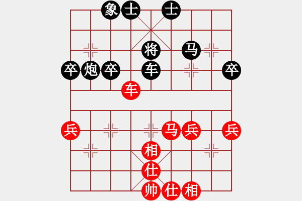 象棋棋譜圖片：中炮過河車進七兵對屏風(fēng)馬進7卒平炮兌車 紅急進中兵對黑退窩心馬 金橋居士(9段)-和-紅藍之戀(日帥 - 步數(shù)：60 