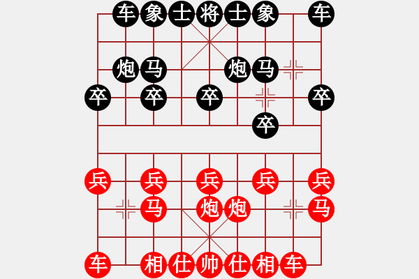 象棋棋谱图片：周青先和李志军-进7卒士角炮-对士角炮-20210807 - 步数：10 