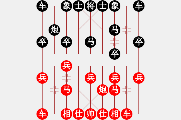 象棋棋谱图片：B31先五 中炮对反宫马解拆 - 步数：13 