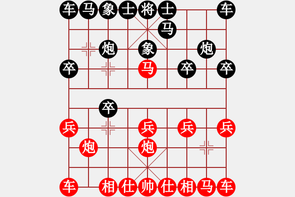 象棋棋譜圖片：進(jìn)兵對卒底炮(轉(zhuǎn)紅進(jìn)馬黑連進(jìn)卒)yaofushan 負(fù) zzbdwma - 步數(shù)：10 