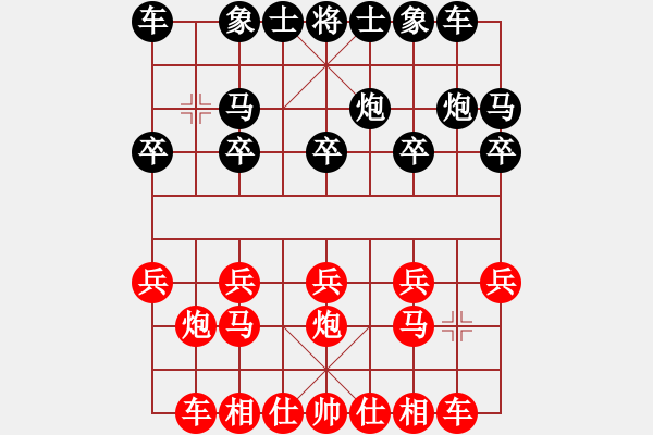 象棋棋譜圖片：列炮局（紅勝） - 步數(shù)：10 