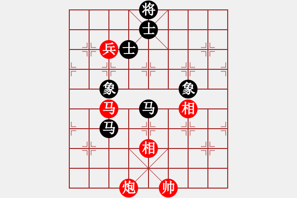 象棋棋譜圖片：小棋魔(月將)-和-大盜(日帥)五六炮過河車對屏風(fēng)馬 黑兩頭蛇 - 步數(shù)：176 