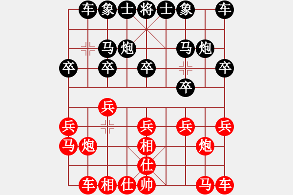 象棋棋譜圖片：陳富杰     先和 張俊杰     - 步數(shù)：10 