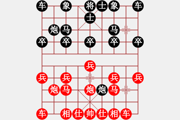 象棋棋譜圖片：無敵當(dāng)頭炮-棄馬局 - 步數(shù)：10 