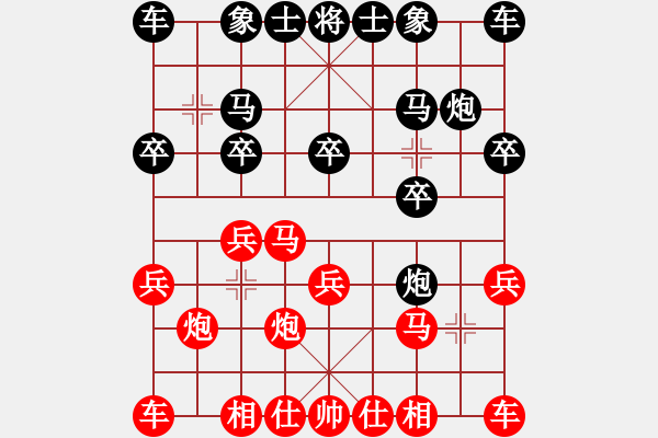 象棋棋谱图片：王馨雨 先和 万春 - 步数：10 