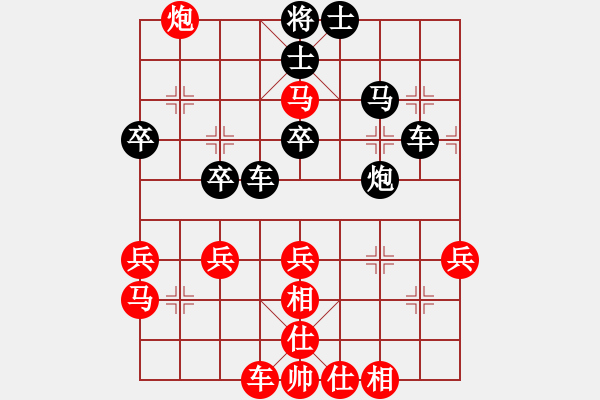 象棋棋譜圖片：作繭自縛 丟子敗陣：jmhuaxun[紅] -VS- 偏鋒炮王[黑] - 步數(shù)：40 